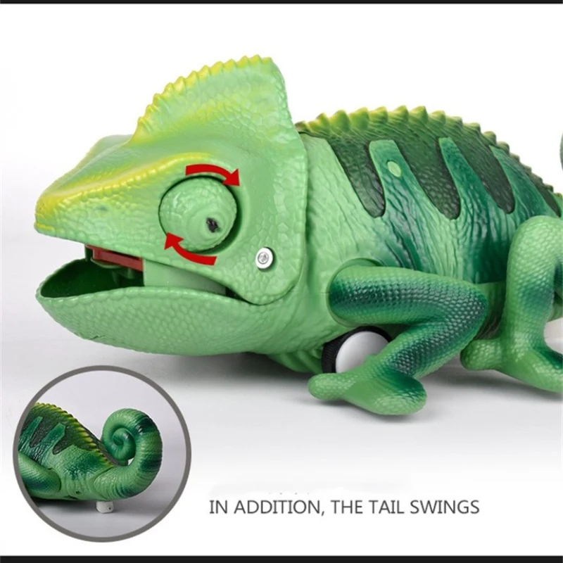 Jouet de jeu électronique intelligent pour parent et enfant, télécommande 2.4G, caméléon, lézard, animal de compagnie, haute simulation, balançoire à queue, manger, insecte, cadeau