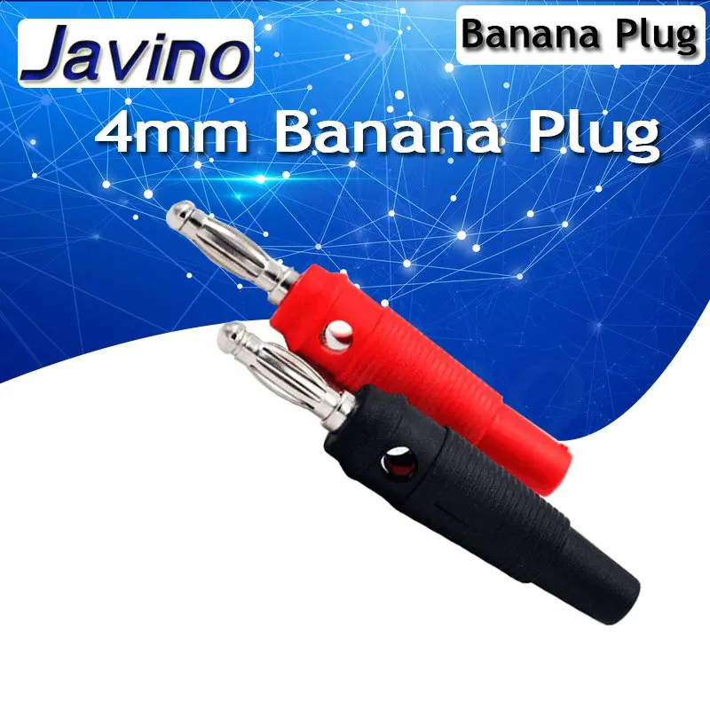 Red and Black 4mm Solderless Side Stackable Banana Plug