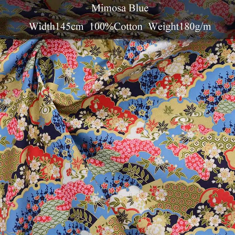 Japanse stijl bronzing kimono Dragonfly Wave bedrukte katoenen quiltbekleding stof voor het naaien van patchwork