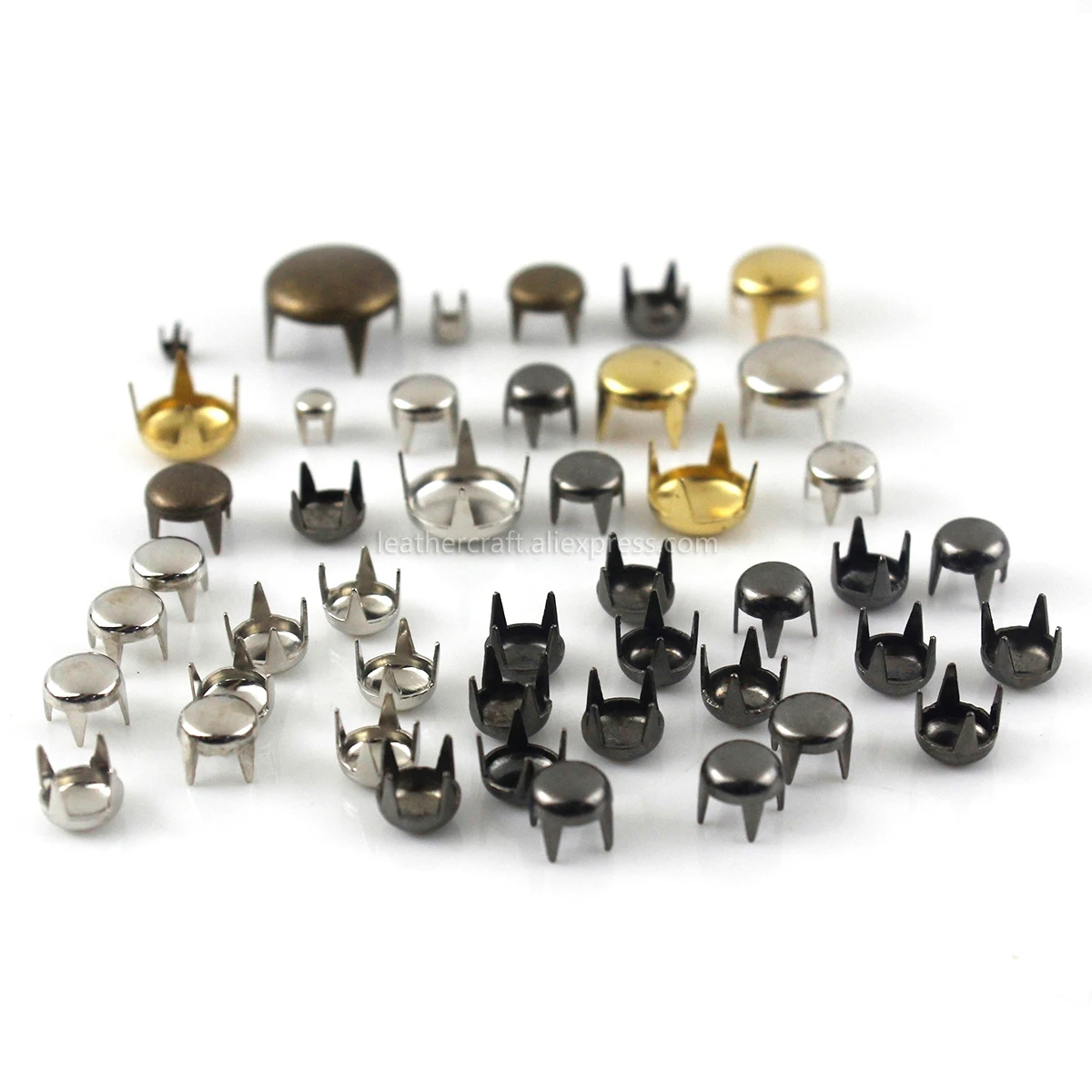 100sets Metal Round Cap Claw Rivets Studs Leather Craft Bag Belt Garment Shoes Collar Decor Accessories 13 Sizes