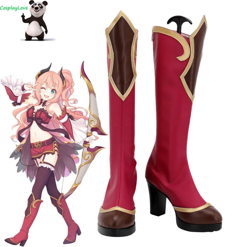 

CosplayLove Princess Connect! Re:Dive Suzuna Minami Red Cosplay Shoes Cosplay Long Boots Leather Custom Made