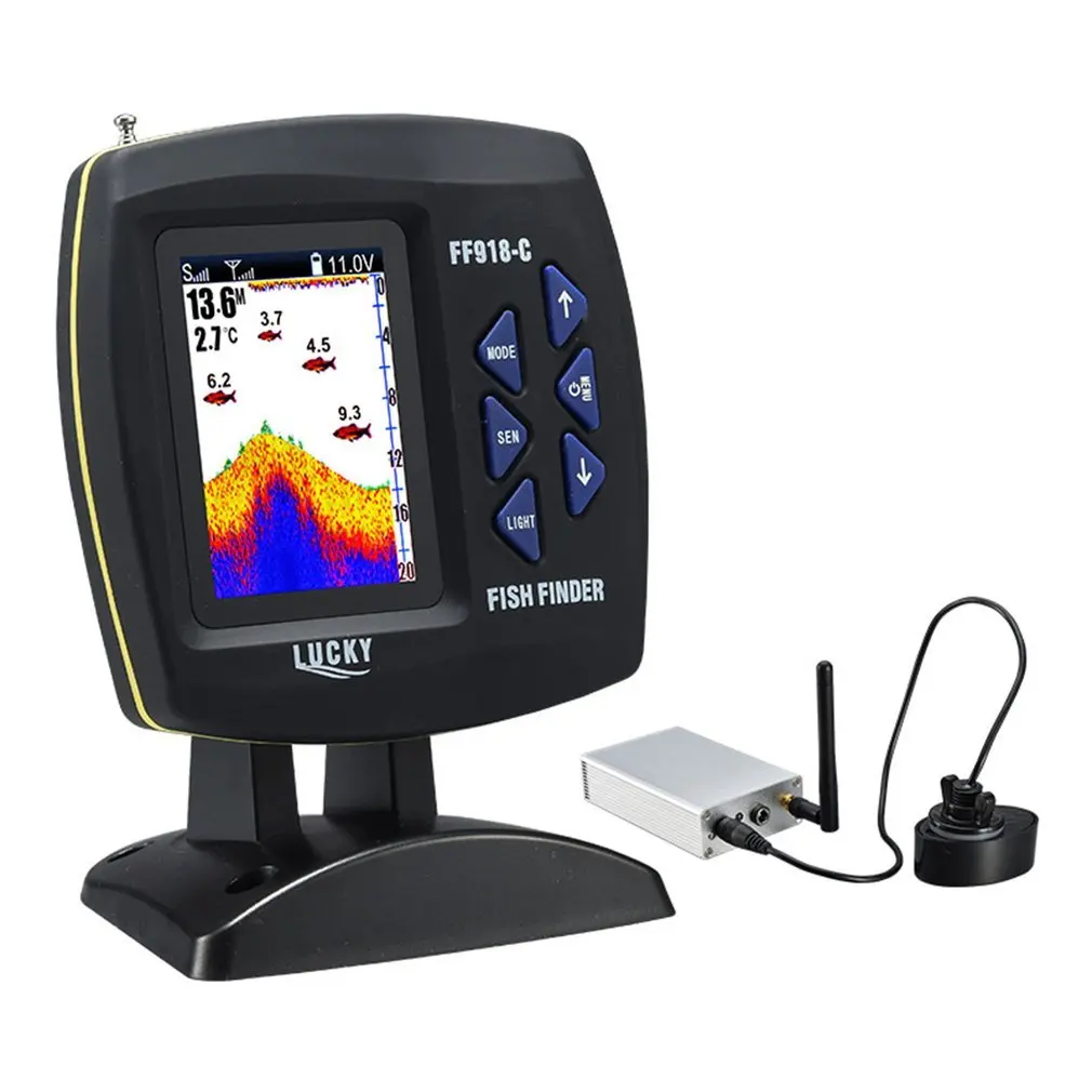 FF918 CWLS Wireless Operation Echo Detecting Fish Finder 980 Feet Operating Range 45 Degrees Detecting Camera Detector