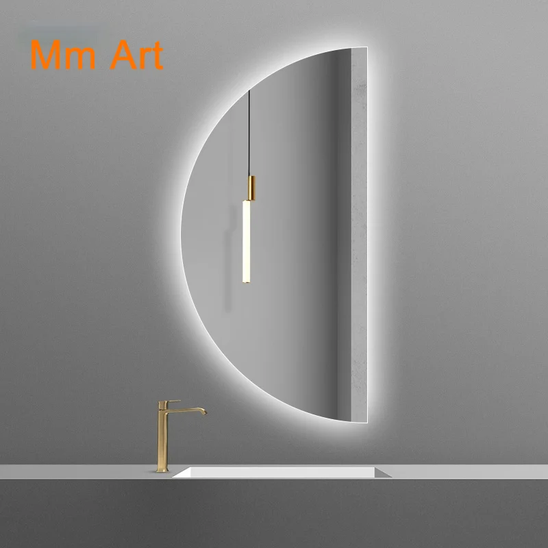 Smart Bathroom Mirror Home Wall Mount Wall Toilet Mirror LED Luminous Light Mirror Bathroom Cosmetic Mirror