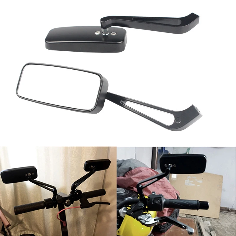 Handlebar Mount Bike Mirror, Bicycle Rear View Glass Mirror, Wide Angle Rectangular Safety Mirror for Mountain Road Bike