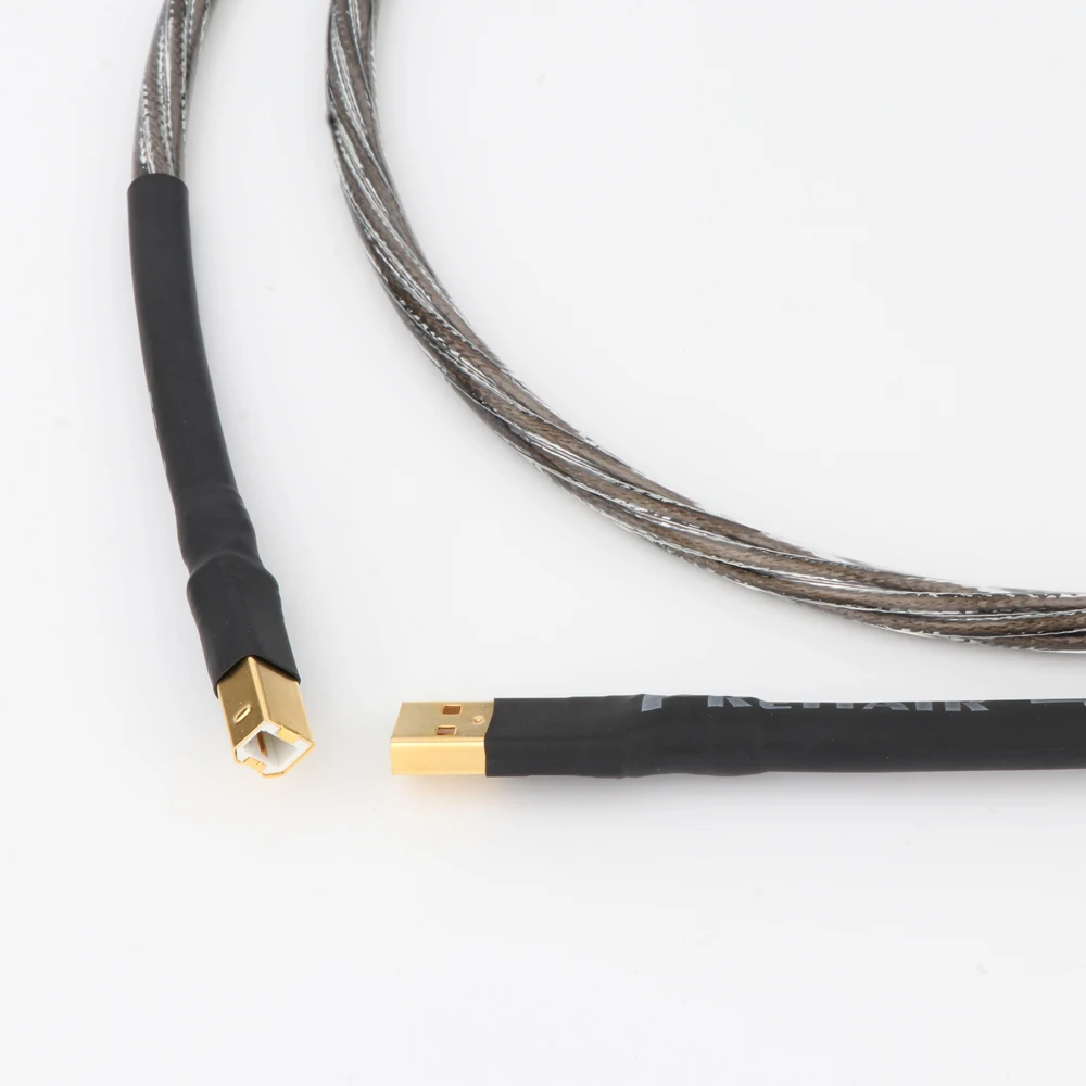 USB A to B 프린터 케이블, 오디오 DIY 구리 실버, OFC 순수 구리 도체, 오디오 케이블 코드 와이어