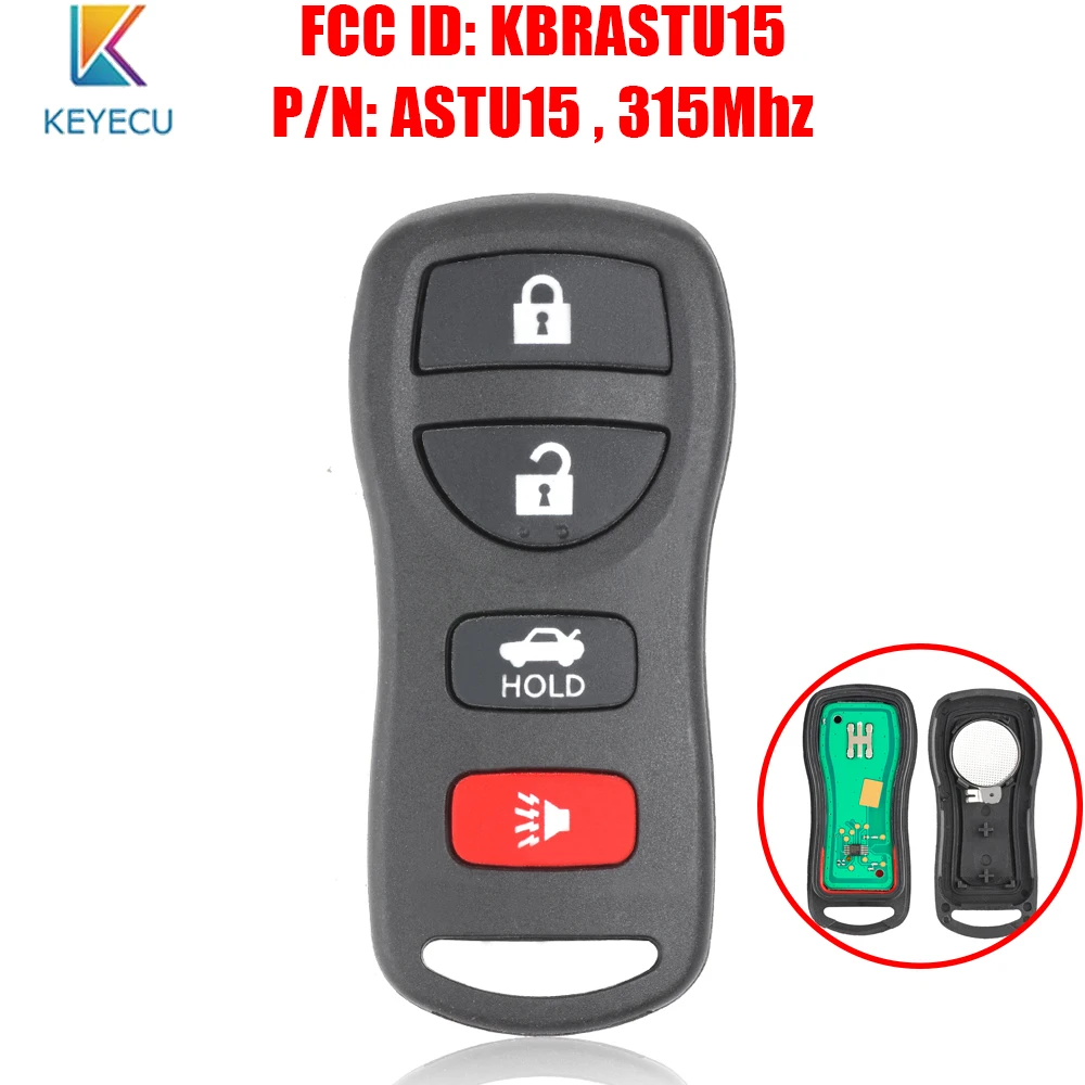 KEYECU Sostituzione Keyless Entry Telecomando Chiave Auto Fob 4 Pulsanti per Nissan Murano Xterra Titan per Infiniti FX35 KBRASTU15