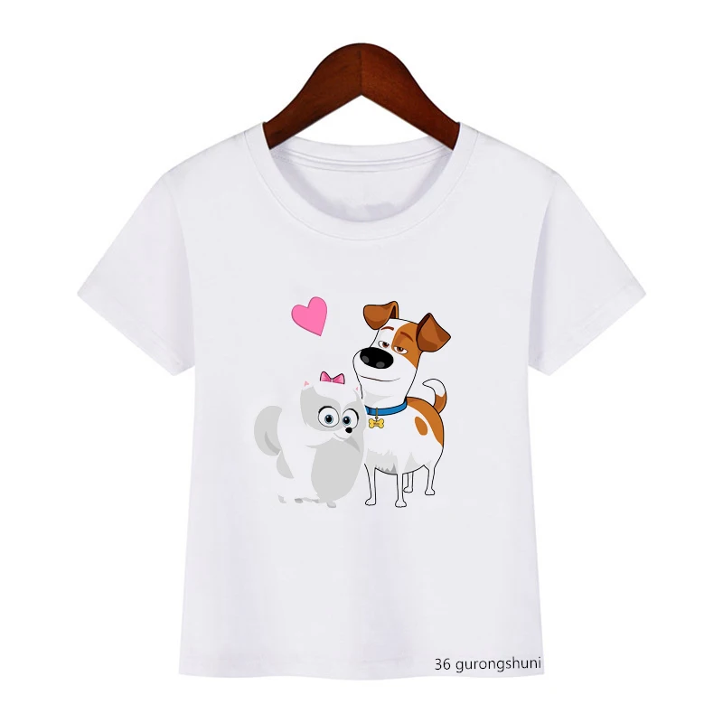 T-shirt for boys/girls funny cartoon Snowball rabbit pet-Secret life print funny kids tshirt clothes kawaii girls t shirt tops