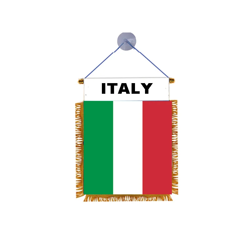 Morning custom design Italy national flag mini car window decoration exchange flag and banner