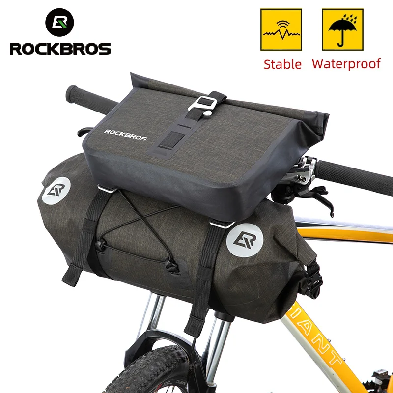 ROCKBROS Bicycle Bag Big Capacity Storage Bag Waterproof Front Tube Cycling Bag MTB Handlebar Bag Front Frame Trunk Pannier