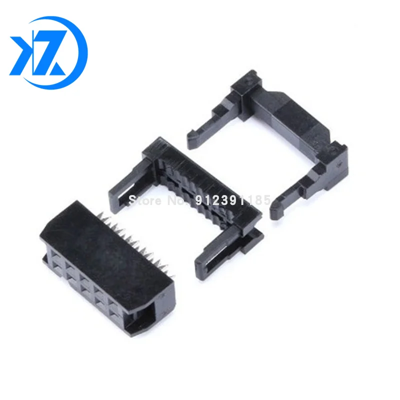 10PCS FC-10p IDC SOCKET pitch 2.54MM JTAG ISP PLUG CONNECTOR DOUBLE ROW FEMALE 2x5PIN 10PIN 10P FOR DC3 IDC BOX HEADER for cable