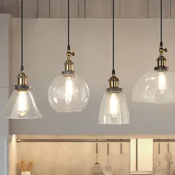 Vintage Retro Edison Glass Chandelier Living Room Lamp Ceiling Light Pendant E27 Decoration Bedroom Dining Room Restaurant Bar