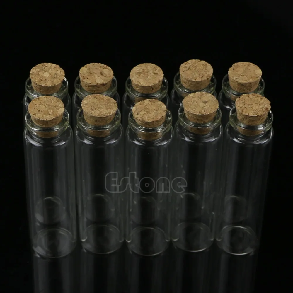 10pcs 20ml 22*80mm New Mini Glass Bottle Vial with Ck Stopper Stage Pendant