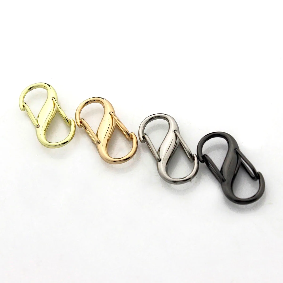 2pcs Metal S-type Buckle Fashion Mini Snap Hook Necklaces Connectors For Leather Craft Bag Key Ring DIY Jewelry Findings