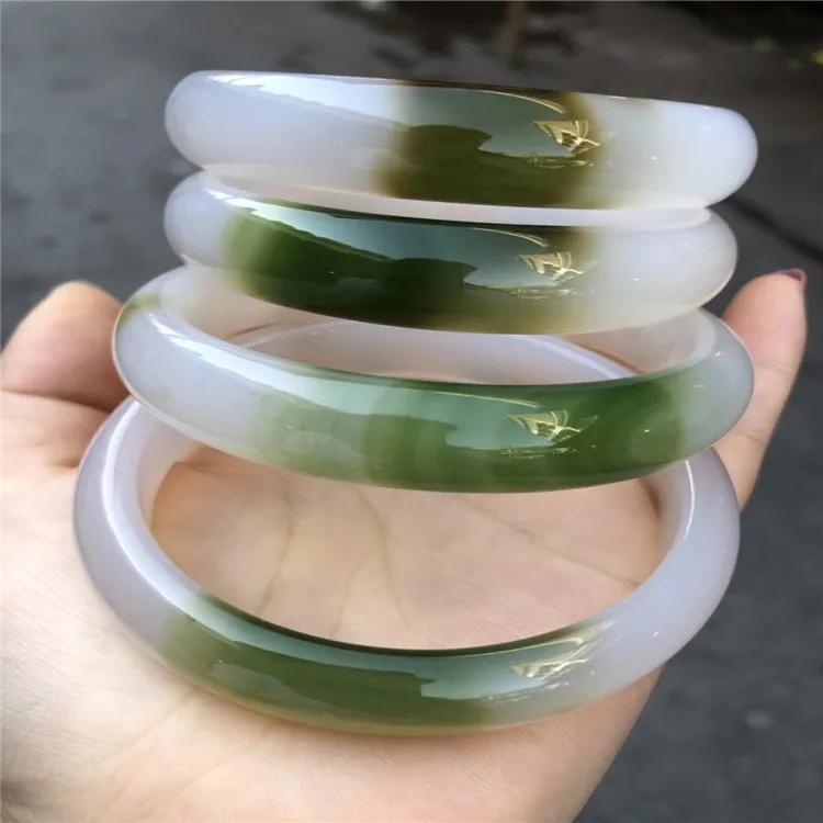 

Natural handcarved ocean green agate bangle bracelets women bangle jade jewelry jadeite jade bangles bracelet