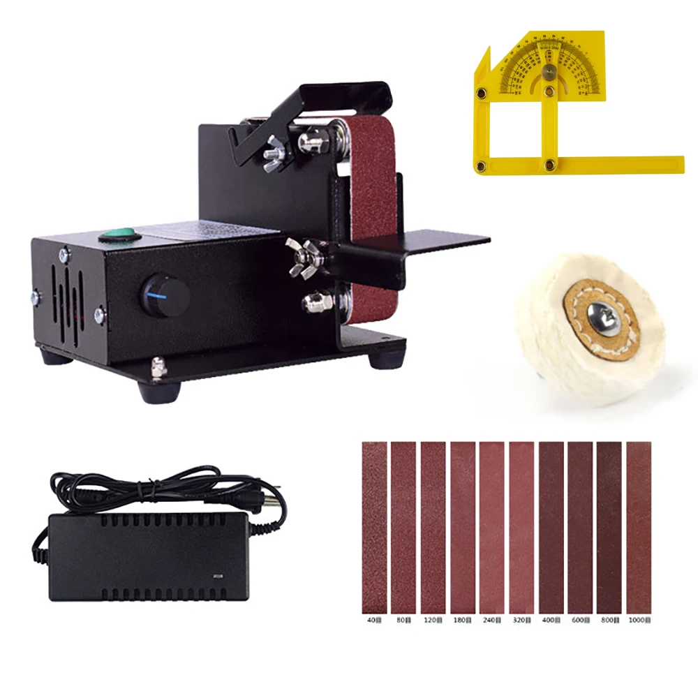 

Electric Mini Belt Sander DIY Polishing Grinding Machine Belt Sanding Tool Knife Tool Sharpener Adjustable Speed 13000RPM