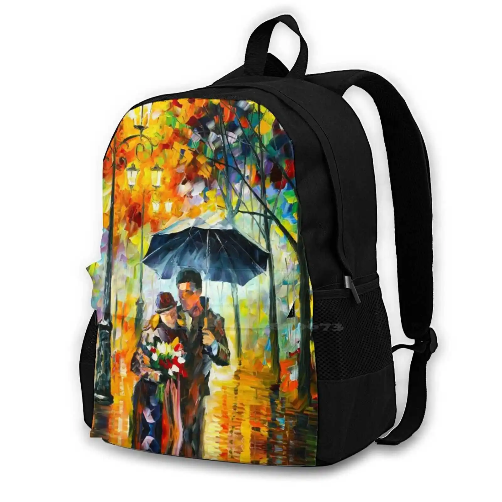 Warm Night - Hot Sale Schoolbag Backpack Fashion Bags Love Romantic Hug Couple Girls Guy Night Evening Park Tree Lights