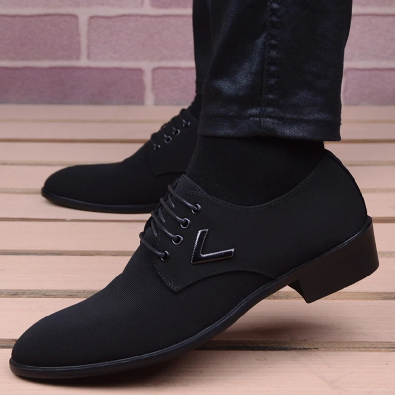 2020 New Fashion denim Mens Dress Shoes Oxford For Men Zapatos Hombre Male Italy Fabric Lace-up Sapato Social Mens Formal