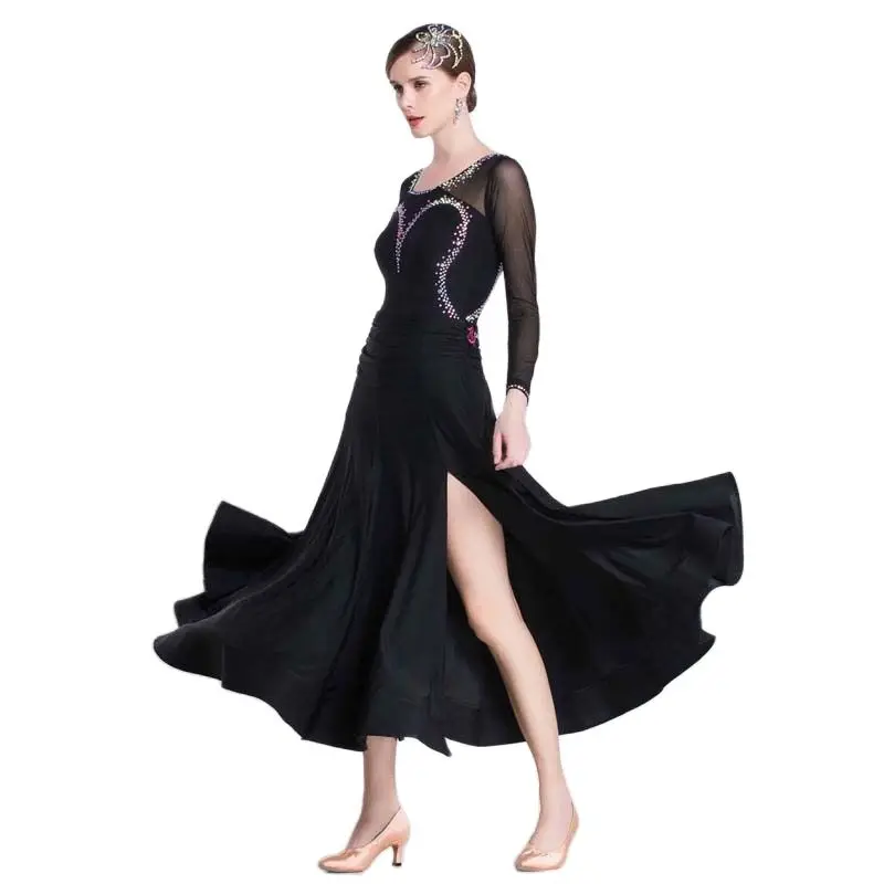 M-18212 Neue Ankunft Internationalen Standard Ballroom Dance Kleid Flamenco Ballsaal Praxis Tanz Kleid Für Verkauf