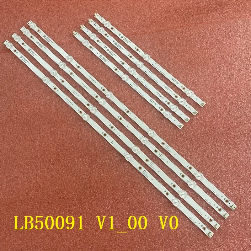 8pcs/set LED backlight Strip bar For Sharp LC-50LB601U NS-50DF710NA19 LB50091 V1_00 V0 LB-PM3030-GJBBY504X8ABL2-L/R-T