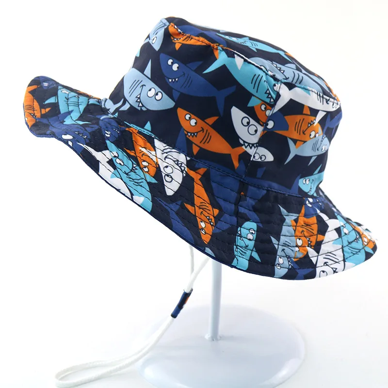 Summer Baby Bucket Hat UV Protection Boys Cap Children Outdoor Beach Girls Sun Hat Cartoon Infant Fisherman Cap