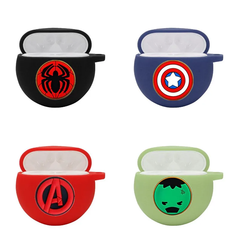 Cartoon Marvel przypadku słuchawek dla Huawei Freebuds4 miękkiego silikonu bezprzewodowe słuchawki Bluetooth ochronna pokrywa z hakiem