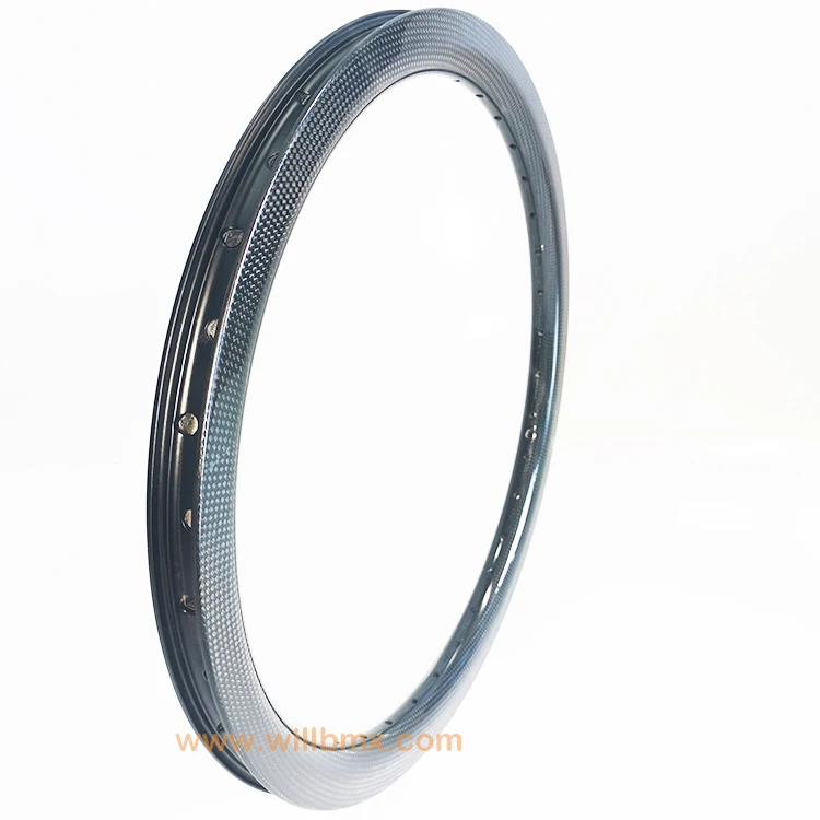 2020 Willbmx Newest 20inch pro 406 carbon bmx rims 30depth 30width for BMX Racing wheelset  for tubeless available