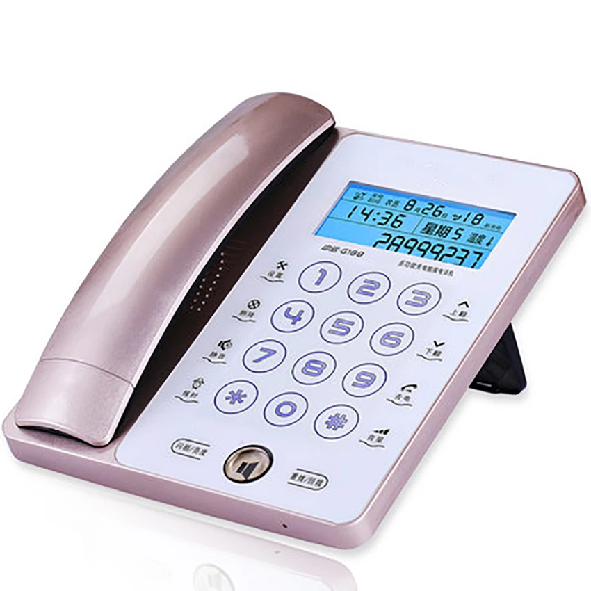 Touch Dial Corded Phone Telephone Landline with Colorful Backlit, Voice Broadcast, FSK and DTMF System, Caller ID, PC Panel