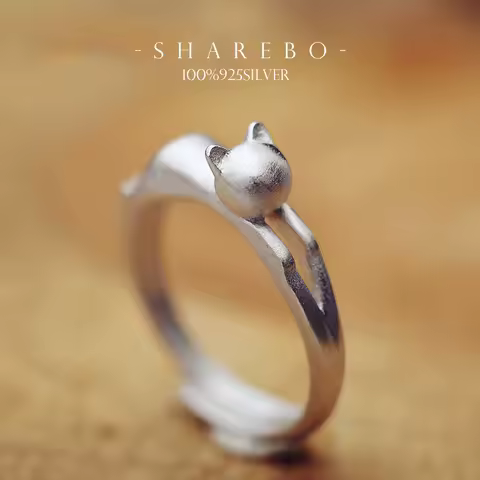REETI 925 Sterling Silver Rings For Women Cat ring Style Lady Prevent Sterling-silver-jewelry