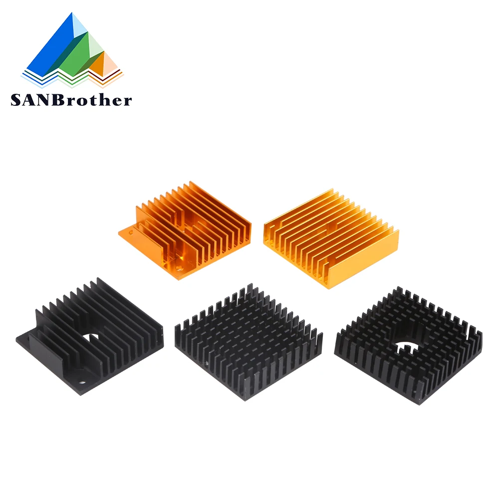 

Алюминиевый радиатор двигателя черный золотой радиатор 40x40x10 мм для 3D принтера 42 Шаговый двигатель MK7/MK8 экструдер радиатор