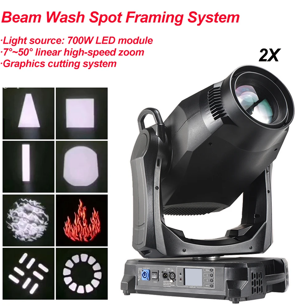 2Pcs/Lot Professional 700W BSWF LED Moving Head Light Have ZOOM Beam Spot Wash Graphics Cutting System Function Effect Lighting