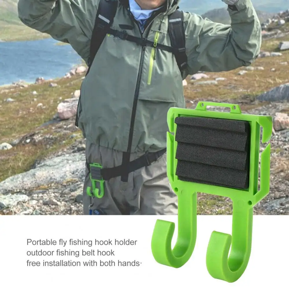 FHU Fishing Rod Holder Belt-Mounted Wear-resistant Anti-Slip Portable Fly Clips Hands Free Fishing Pole Holder for Outdoor