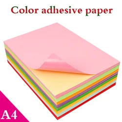 Colorido auto-adesivo Matte Color Paper, etiqueta para impressoras a laser Inkjet, vermelho, amarelo, azul, verde, A4, 50 pcs