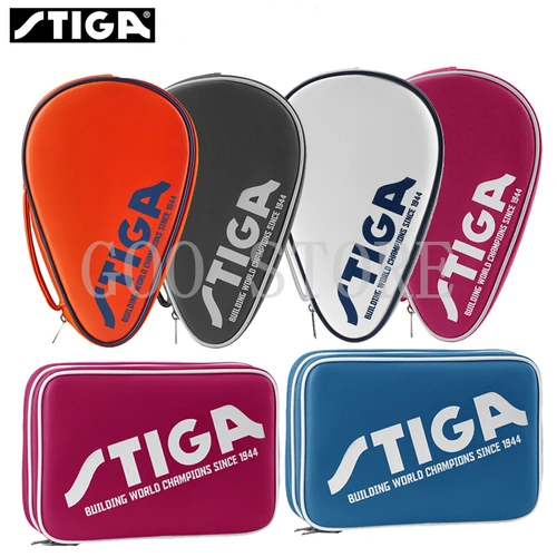 Imagen 2 del producto Bolsa para raquetas de tenis de mesa STIGA, nueva funda cuadrada redonda de doble capa para entrenamiento profesional, paleta de murciélago, raqueta STIGA, funda de Ping Pong