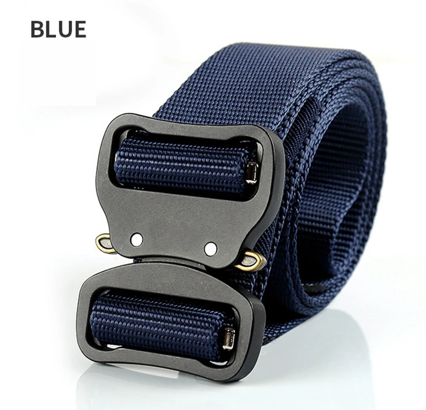 Men Tactical Belt Nylon Alloy Fashion Metal Quick Release Buckle Elastic Man Training Battle Waist Belt Without Sewing