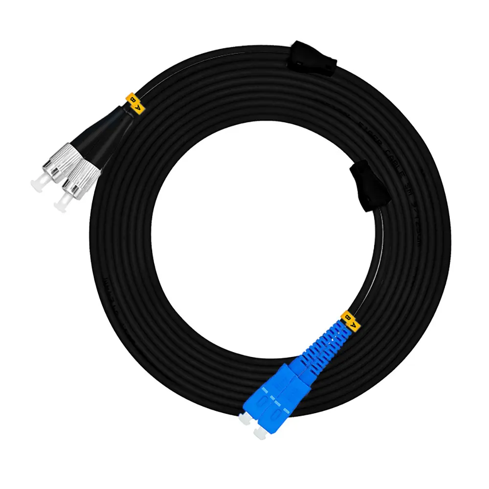 

328FT Outdoor Armored 100Meters FC-SC Duplex 9/125 OS1 Single-mode Fiber Optic Cable Patch Cord Jumper FC to SC FC/PC-SC/PC