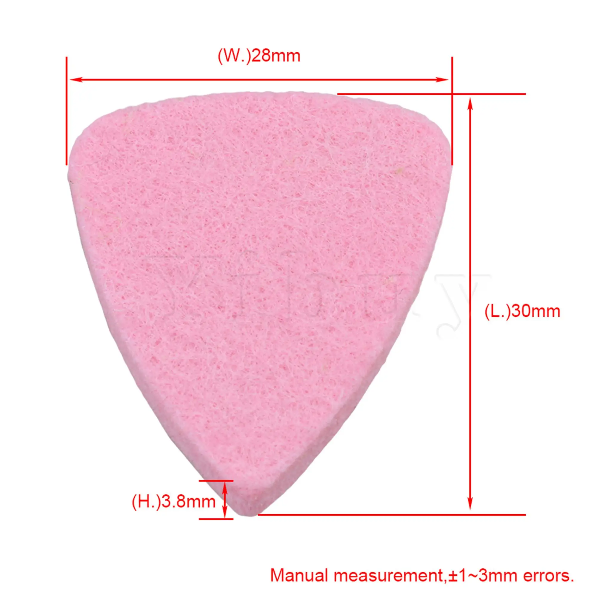 5Pcs Pink  3.8mm Guitar Wool Picks Plectrums for Ukulele & Bass Parts