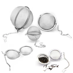 Infuseur à thé en acier inoxydable, boule à épices, sphère, passoire verrouillable, filtre à thé en maille, outils de cuisine, 5 pièces-1 pièces