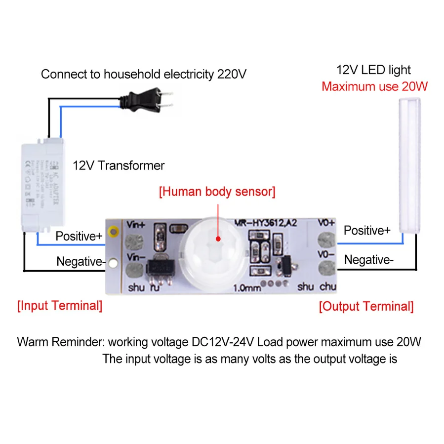 Interruttore sensore di movimento PIR DC 12V 24V modulo soffitto 3A induzione infrarossa sensore sensore rivelatore interruttore Controller per luce