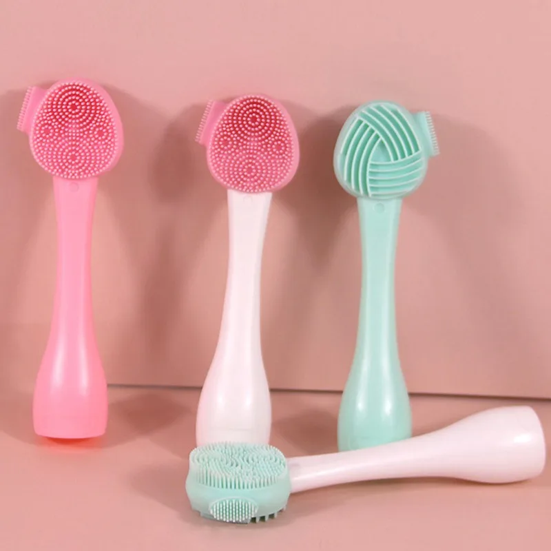 Facial Cleansing Brush Scrubbers Food Grade Silicone Manual Dual Face Wash BrushIdeal For Deep Pore Exfoliation Wash Makeup