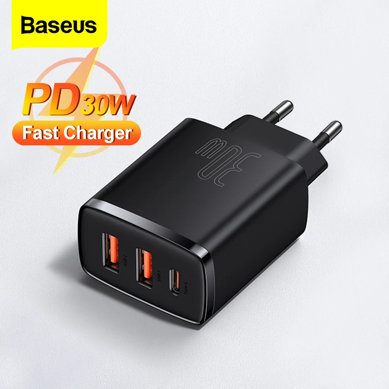 

Baseus PD 30W USB Type C Charger For iPhone 13 12 Pro Max Quick Charge QC 3.0 Multi USB Charger For Xiaomi Samsung Phone Charger