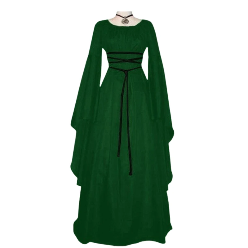 Women Middle Age Vintage Costumes Women Medieval Dress Gothic Dresses Floor Length Women Cosplay Dress Retro Long Gown Dress