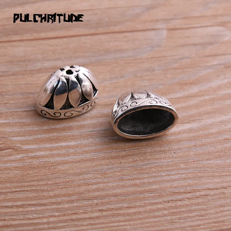 4pcs 12*13*20mm Two Color Receptacle Hollow Flower Hat DIY Spaced Jewelry Accessories Charms For Jewelry Making