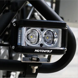 Motorcycle headlights red and blue flashing warning headlights cross-country motorcycles waterproof and high brightness