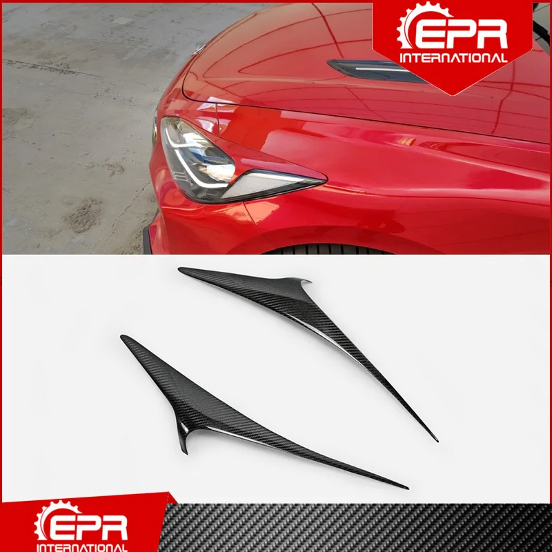 

For Kia Stinger Carbon Fiber Eyelid Glossy Carbon Eyebrow Bumper Headlight Cover Racing Body Kit For Stinger