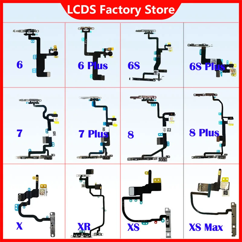 Tested Flex Cable For iPhone 5 5C 5S SE 6 6P 6S 6S Plus 7 7P 8 8 Plus X XS Max Switch Power Button+Flash Light+Mic Flex Cable