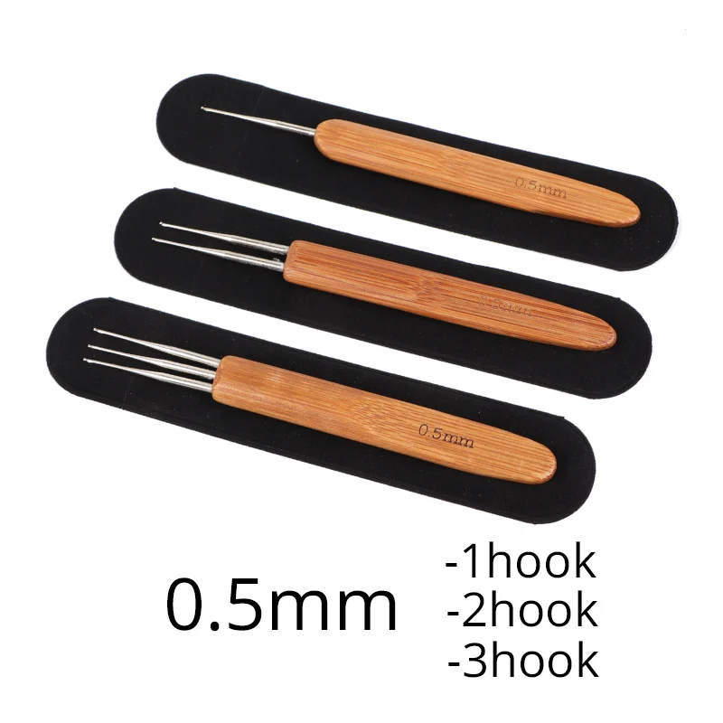 Nunify 1Pcs/Lot 0.5Mm 0.75Mm 1-Hook 2-Hooks 3-Hooks Needlefor Dreadlock Crochet Hook Soft Touch Steel Crochet Hook For Braids