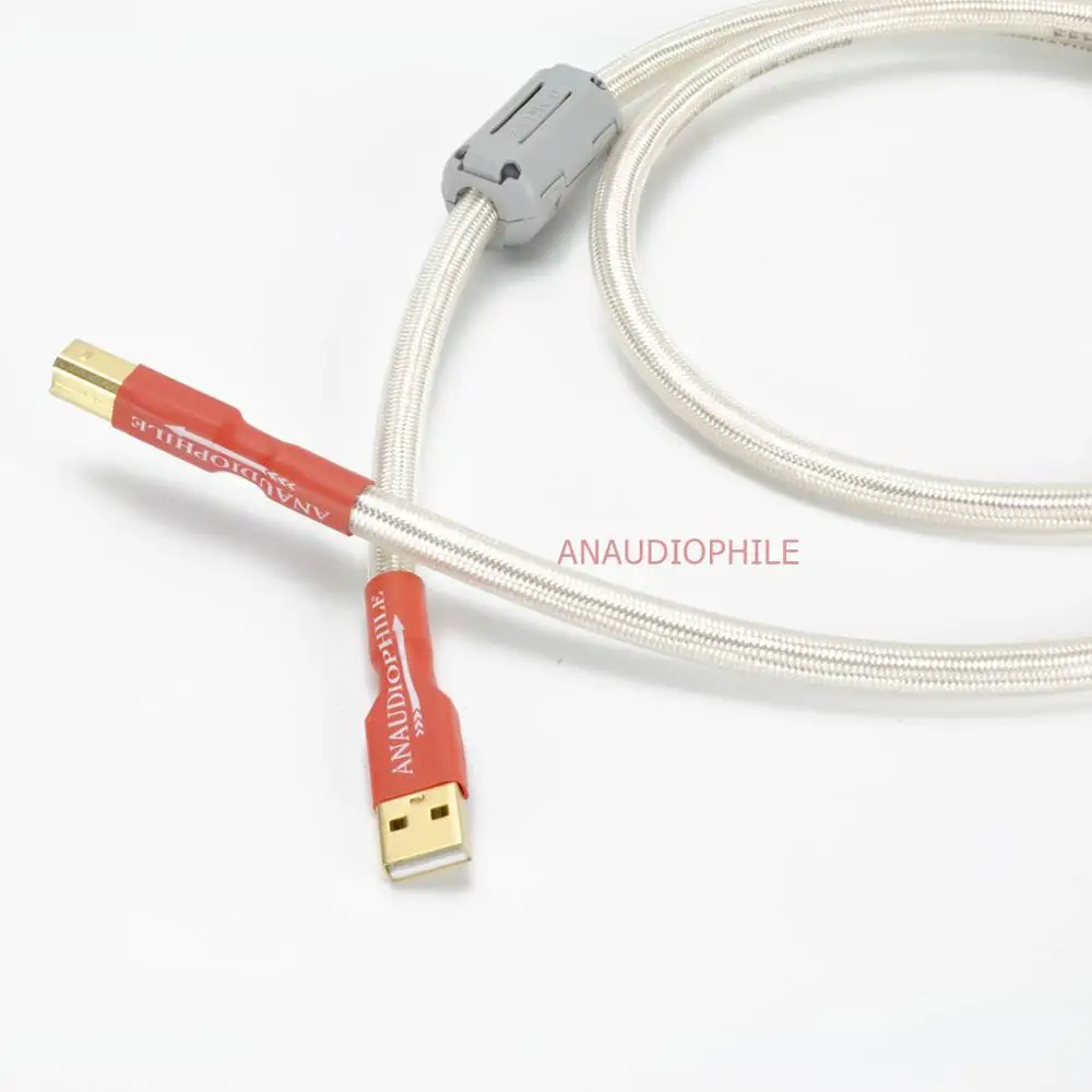 QED Sliver Plated HiFi USB Cable Signature Type A To B Audio Data Cable Enhanced Shield For DAC NAS Amplifier