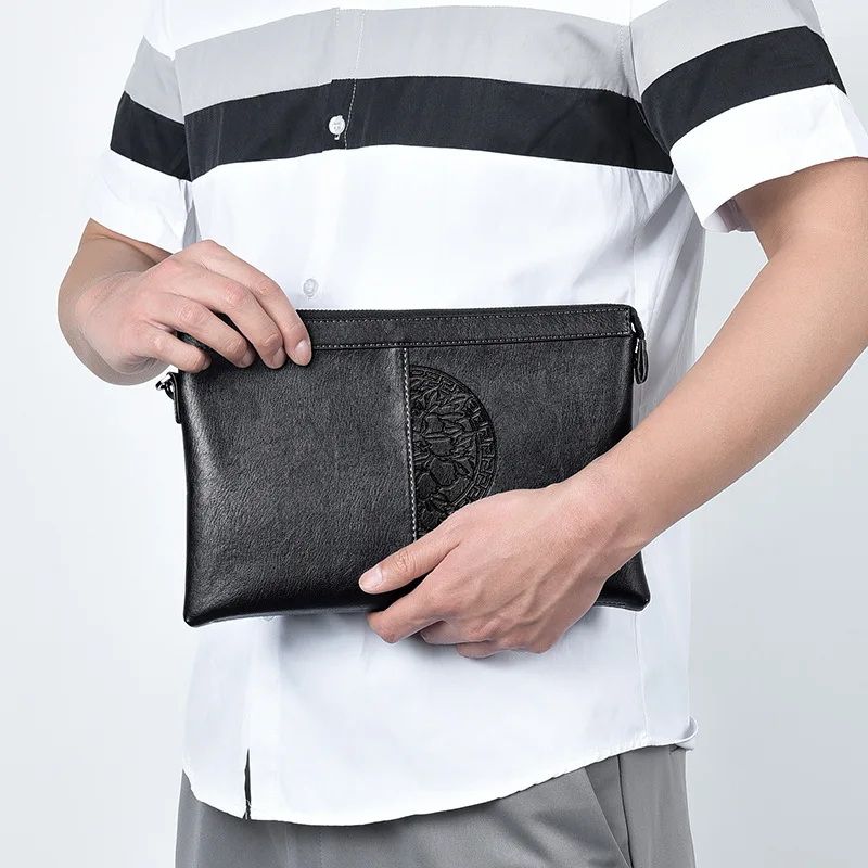 Pochette da giorno per uomo di nuovo Design borsa morbida da 9.7 pollici custodia per iPad borsa grande capacità borsa da viaggio Tote Casual uomo,