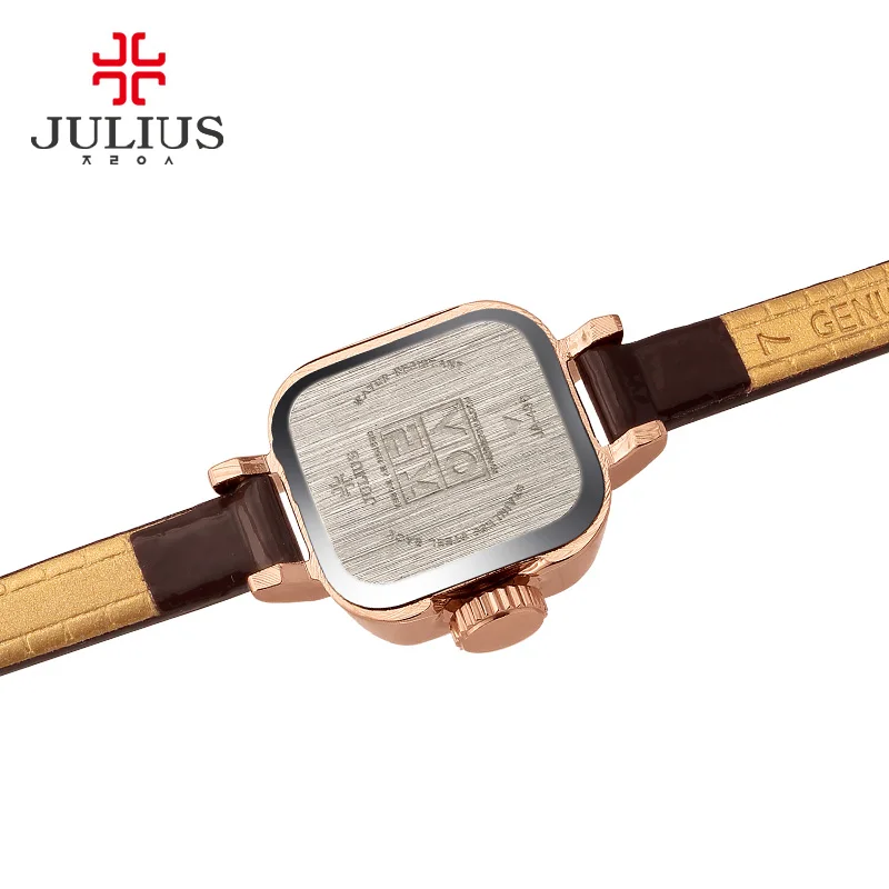 Lady Women\'s Watch Japan Quartz Hours Fine Fashion Dress Bracelet Leather Lovely Mini Candy Square Cute Girl Gift Julius No Box