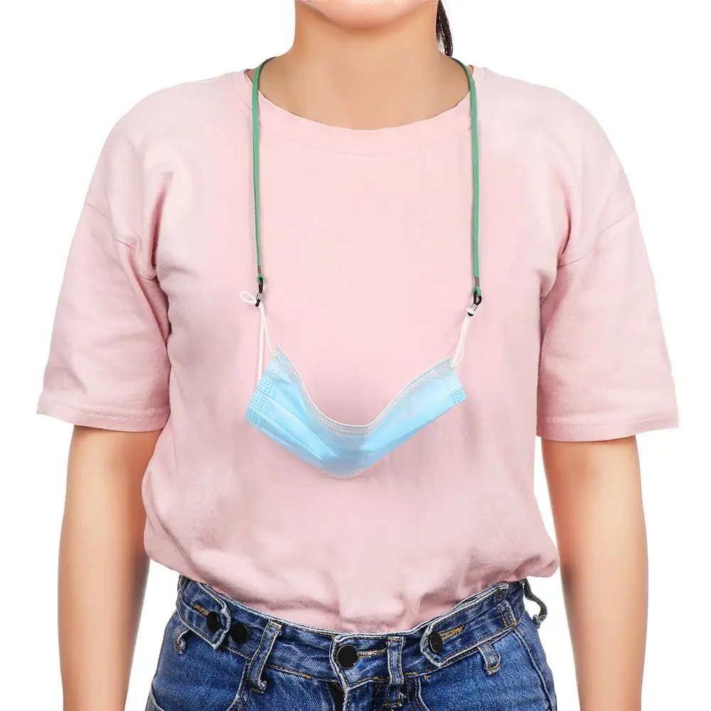 ปรับลื่นความยืดหยุ่นสูง Anti-Lost แว่นตาอ่านหนังสือ CHAIN Face Mask Lanyard สายรัดคอ